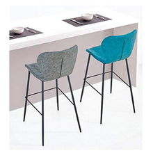 SAP - Sgabello da bar alla moda, creativo, sedia da bar e schienale alto, girevole, per la colazione, ristorante, resistente (colore: blu, dimensioni: 75 cm)