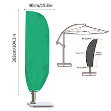Ichiias Umbrella Cover Impermeabile Copertura per tettoia da Giardino Protezione per Esterni Patio Rain Cover 265 * 50cm(Verde)