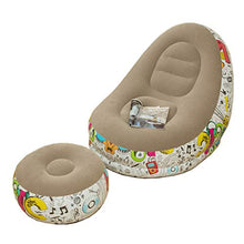 ZIYEWAN Graffiti Aufblasbare Beflockung Sofa Lazy mit Pedalkombination Sofa Bequeme faltbare Freizeit Liegewinne Indoor Outdoor Camping Garten