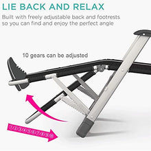 JFFFFWI Sedia Pieghevole Zero Gravity Chaise Longue Letto Pieghevole Sedie reclinabili Pieghevoli in Metallo 10 Poltrona da Giardino Regolabile con Ingranaggi con Supporto poggiatesta