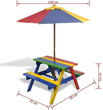 CASTOR Tavolo da Picnic all'aperto Tavolo da Picnic per Bambini e panche con ombrellone per Bambini Parasole all'aperto Parasole all'aperto Parasole all'aperto BBQ Party Table
