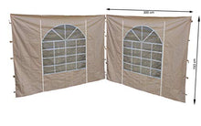 Quick-Star 2 pareti Laterali con Finestra in PVC 300 x 195 cm per Gazebo Sahara 3 x 3 m Parete Laterale Sabbia