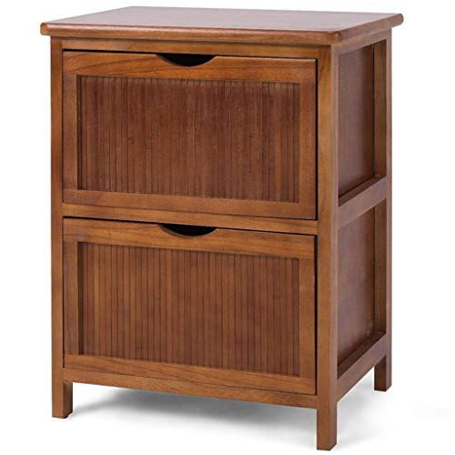 LICHUAN Tavolino Comodino 2 Cassetti Contemporaneo Retro Comodino In Legno Solido Armadietto Soggiorno Camera Da Letto Mobili Fine Tavolo Facile Montaggio
