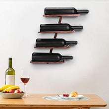 Omabeta Scaffale per Vino Rustico Installazione Facile Portabottiglie per Vino Stile Moderno Bancone per Sala da Pranzo(Inclined Wine Rack 4 Bottles of Bronze)