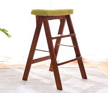 Zfggd Scaletta Pieghevole Walker Sgabello / 3 Scala, Spugna di Legno Sedile, Spugna Sedile, Sedia da Ufficio Sgabello Alto 150 kg in Brown (Size : Flower)