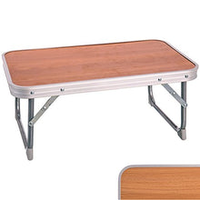 BAKAJI Tavolino Vassoio da Campeggio Spiaggia con Gambe Pieghevole in Legno di Frassino e Metallo Dimensione 56 x 34 x 24 cm