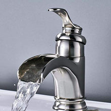 LMH spazzolato nichel lavabo lavandino rubinetto maniglia singola maniglia a cascata beccuccio miscelatore bagno rubinetto a ponte montata calda acqua fredda lavaggio acqua ( Color : Black Bronze )
