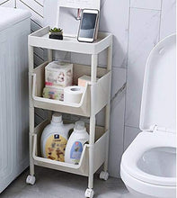 LYM &ripiano di stoccaggio Mensole della Cucina, di Verdura a Pavimento e Frutta Bagagli Rack Multifunzione Ruote -3 Strato Scaffale di Finitura