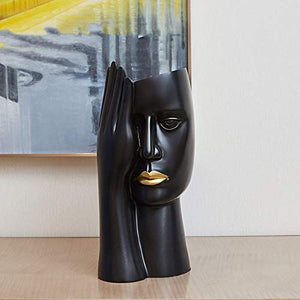 HUANSUN Creativo Vaso Nordico Arredamento Arte Soggiorno armadietto del Vino Luce Lusso Decorazioni per la casa Armadio tavolino Composizione Floreale Semplice, Nero
