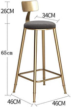Yxsd Bar sgabello da cucina presiede i piedini in metallo Caffè Ristorante con schienale di design for la colazione e casa sedia semplice moderna Ferro da pranzo gamba Oro vento Adatto for Interno Sed