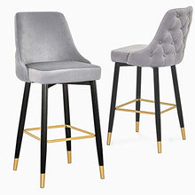 MOBILIER DECO - Set di 2 sgabelli design in velluto grigio Arielle