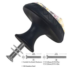 Set di 4 maniglie rotonde per armadio da cucina, credenza, cassettiera, cassettiera, con viti, per cucina, comò, armadietto, bagno, armadio musicale rock Stars divertente