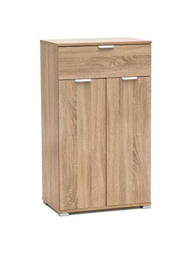 MeMi Me306RSN Armadietto due ante con cassetto Gia' Montato, Legno, Rovere Sonoma, 38x60x105 cm