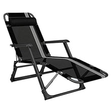PAKUES-QO Lettini Prendisole Pieghevoli Lettini Prendisole Neri Sedie Sdraio per Patio reclinabili a gravità Zero | Sedie da Giardino reclinabili Heavy Duty | Ponte all'aperto