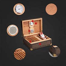 Scatola Di Sigari Humidor Con Umidificatore e Igrometro - Humidor In Pelle Marrone - Humidor 50