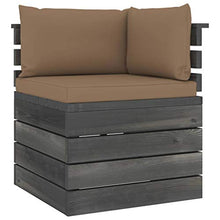 FAMIROSA Set Divani da Giardino su Pallet 5 pz con Cuscini Massello Pino-1823