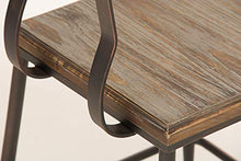 CLP Sedia Bar Queens Design Industrial-Chic In Legno Massiccio E Metallo Verniciato A Polvere Alt. Seduta 44 CM, Colore:bronzo