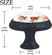 Red Rose Floral Pattern Love Romantic Pomelli per Porta Set di 4 Pomelli per Mobili Manopole per Cassetti Cucina Armadio Vetro