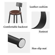 LLT Pratico sgabello 2 Pz Bar sedia della cucina Bar Sgabelli Pianale da cucina Prima colazione Sedia da pranzo contatore Black Metal frame Soft cuscino del sedile di sicurezza Schienale,45 cm,45 cm