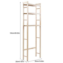 Mensola per Toilette, 3 Ripiani Scaffale Aperto per Bagno, Salvaspazio per Bagno, Scaffale WC Sopra WC, Scaffale per Lavatrice Mobile WC in Legno, 50 x 20 x 154 cm