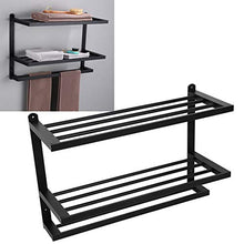 Portasciugamani Nero, portasciugamani in Materiale Alluminio Spaziale, per Bagno, Toilette, Camera da Letto, Cucina, Palline da Bagno sospese in Piscina, Fasce per Capelli, Bagno con Doccia
