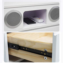 HBING Comodino Laterale Intelligente, Comodino in Legno per Camera da Letto con Altoparlante multimediale Bluetooth, Ricarica Wireless e Luce Notturna con sensore Intelligente
