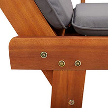 vidaXL Legno Massello Acacia Lettino da Giardino 2 in 1 con Cuscino Rustico Elegante Sedia a Sdraio Arredo Panca Panchina per Esterni Marrone e Grigio