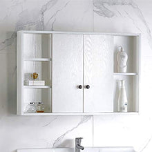 Armadietto per Bagno con Specchio Scorrevole, armadietto a Muro per Bagno, Cucina multiusoOrganizzatore per mobili, Mobile Bagno con Specchio, Bianco