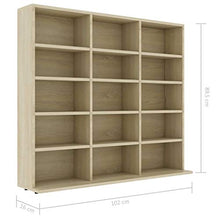 Tidyard Armadio Porta CD/Dvd con Scomparti Aperti, Armadio per Casa e Ufficio, Armadio in Truciolato 102x16x89,5 cm