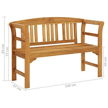 FAMIROSA Panchina da Giardino 120 cm in Legno Massello d'Acacia-0284