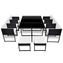 Tidyard Set Tavolo e Sedie per Esterni, Mobili da Giardino 27 pz in Polirattan Leggero Nero