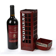 Semplicità Elegante Cabina Telefonica Creativa Retrò in Metallo Portabottiglie Casa Ristorante Desktop Bar Fotografia Oggetti Di Scena Artigianato Ferro Battuto Soggiorno Portico Ornamenti Vino Rosso