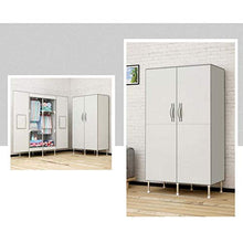 ZKHD Armadio in Stoffa Semplice Grigio E Bianco, Armadio Pieghevole Multifunzionale Porta Porta, Armadio A Casa Assemblato Armadio,86 * 45 * 170cm