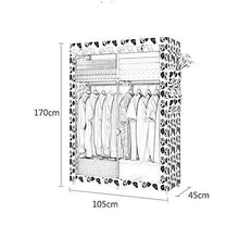 Rollsnownow - Armadietto in tela per camera da letto con asta appendiabiti, 105 x 45 x 170 cm B
