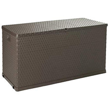 Pissente - Scatola portaoggetti da giardino in plastica, grande capacità, in polipropilene, per giardino, facile da montare, con serratura, capacità 420 l, colore: marrone
