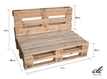 clc Divano divanetto Pallet a 2 posti EPAL per Esterno -Made in Italy- Legno Verniciato, 120x80x78