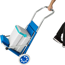 TecTake 800536 - Lettino da Spiaggia con Ruote, Tettuccio Parasole Regolabile Alluminio 176 cm - Disponibile in Diversi Colori (Blu | Nr. 402784)