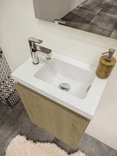 Allibert Mobili da Bagno Set Sottopensile 40 cm Lavabo Specchio Pre-assemblati senza Maniglie