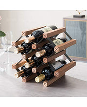 JL Wine Rack, Tavolo Vino cremagliera di Esposizione, Legno 4 Bottiglie 2-Tier Vino Espositore for controsoffitto casa Cucina Dispensa, Free Standing Vino Bagagli, Rack Tavolo Wine Rack