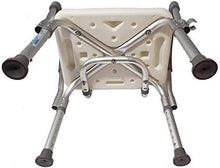 CLJ-LJ - Sgabello da bagno per doccia, sedia da bagno, in alluminio, leggero, con schienale per disabili, cuscinetto bianco, 200 kg, antiscivolo