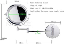 Bagno Vanity Specchi Doccia Specchi da Bagno Ingrandimento Specchi da Bagno a Parete Illuminati estendenti Double Side & 360 ° Girevole (Color : Silver, Size : 10 Times Magnification)