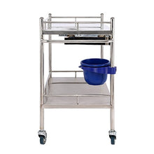 YIN YIN Carrello per ripiani Carrello - Doppia clinica del salone di bellezza a quattro ruote del veicolo medico della medicina del cambiamento del carrello medico dell'acciaio inossidabile Carrello a