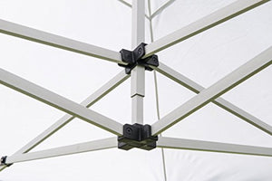 SNODEC Gazebo Pieghevole 3X3 Bianco Acciaio + 4 Teli Laterali PVC 350 g Metro