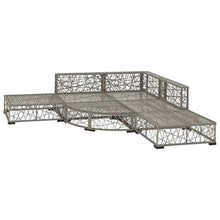 vidaXL Set Divani da Giardino 6 pz con Cuscini Foderati Lavabili Modulare Leggero Elegante Arredi da Esterno in Polyrattan Grigio Telaio in Acciaio