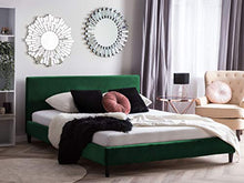 Beliani Fodera per Letto in Tessuto Verde Scuro Poliestere Lavabile 180 x 200 cm FITOU