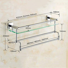 Semplicità Elegante Scaffale a Muro Scaffale Galleggiante Scaffali da Bagno in Legno Scaffale Rettangolo Vetro Temperato Scaffale Cosmetico Appendiabiti Guardrail Salva Spazio - 3 Dimensioni, HJJ,