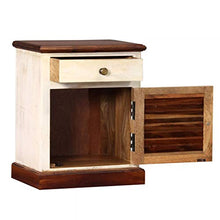SKM Comodino in Legno Massello di Sheesham e Mango 30x40x50 cm