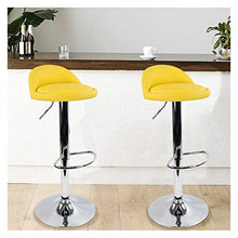 Lanrui Sgabelli da Bar in Pelle PU Sgabello Rotondo Sgabello Girevole Sedia da Bar con Schienale Regolabile Home Cucina con poggiapiedi Blu (Color : Yellow)