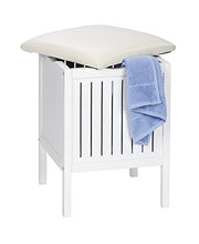 WENKO Sgabello da bagno Oslo - Sgabello da bagno, Legno, 39 x 55 x 39 cm, Bianco