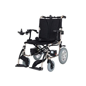 Accessori per la casa Sedia a rotelle elettrica per anziani disabili pieghevole 24 kg (portata 20 km) Joystick a 360 gradi Capacità di peso 100 kg Larghezza sedile 45 cm Può salire a bordo dell'aer